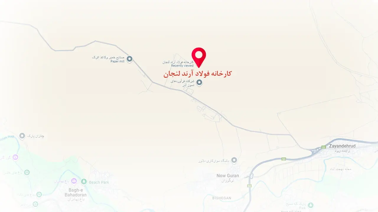 لوکیشن فولاد آرند بر روی نقشه